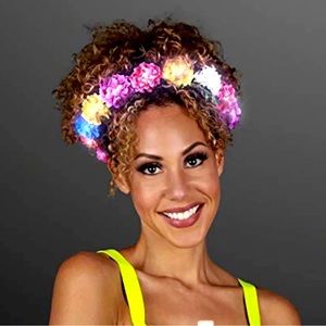 LED Rainbow Flower Crown Headband